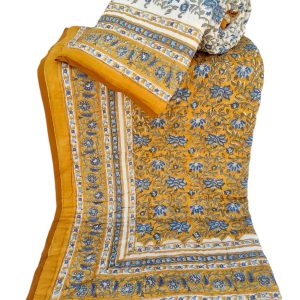 Pure Mulmul Cotton Reversible Hand Block Comforter/Rajai