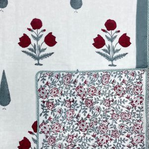 Pure Mulmul Cotton Reversible Hand Block Dohars
